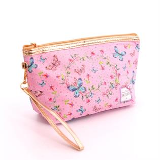 Косметичка Lukky Рожева з метеликами 24 х 6 см (T17837)