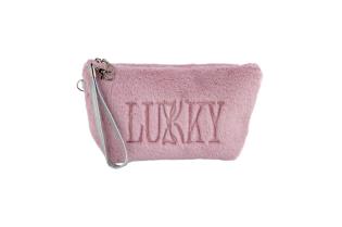 Косметичка Lukky плюшева з логотипом бузковий (T21390)