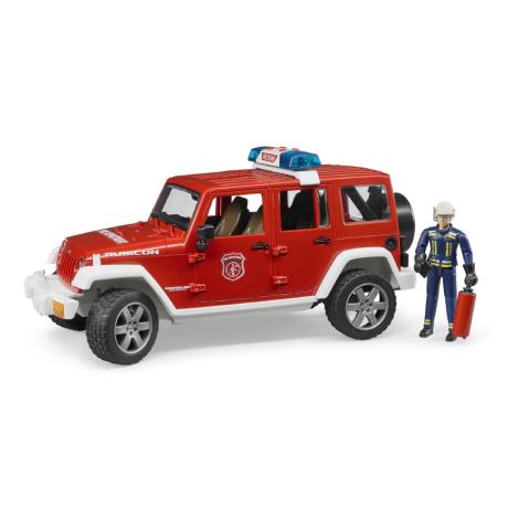 Модель Bruder Пожежний джип Wrangler Unlimited Rubicon із світовими та звуковими ефектами та фігуркою пожежника 1:16 (02528) - фото 0