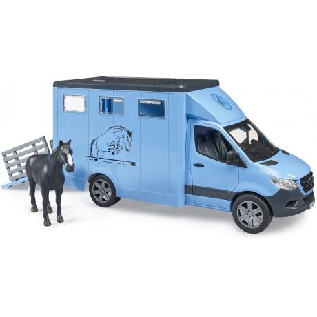 Автомодель Bruder Автомобіль MB Sprinter для перевезення тварин з конем 1:16 (02674) - фото 1