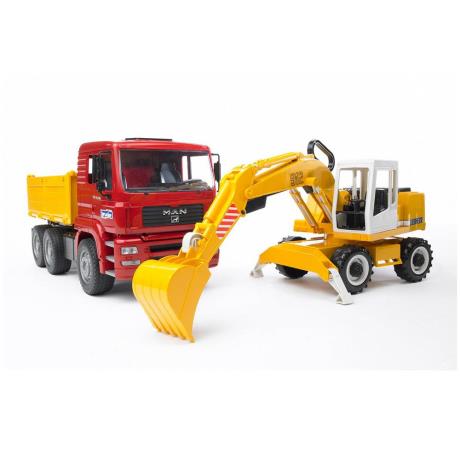 Ігровий набір Bruder Самоскид-вантажівка МАN та екскаватор Liebherr 1:16 (02751) - фото 1