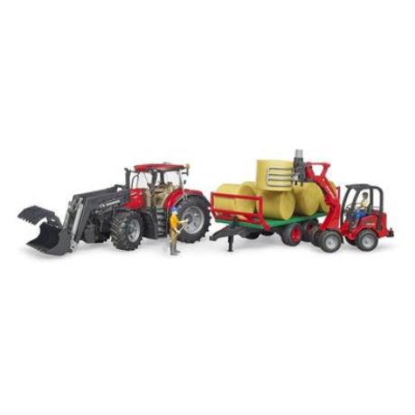 Модель Bruder Трактор Case IH Optum 300CVX із причепом для тюків 1:16 (03198) - фото 3