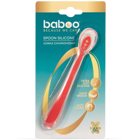 Ложка силіконова Baboo з 6 міс. червоний (10-002) - фото 0