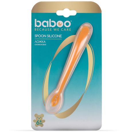 Ложка силіконова Baboo з 6 міс. помаранчевий (10-008) - фото 0