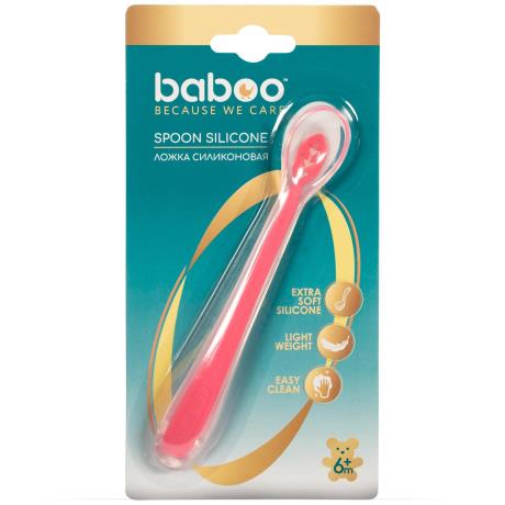 Ложка силіконова Baboo з 6 міс. рожевий (10-013) - фото 0