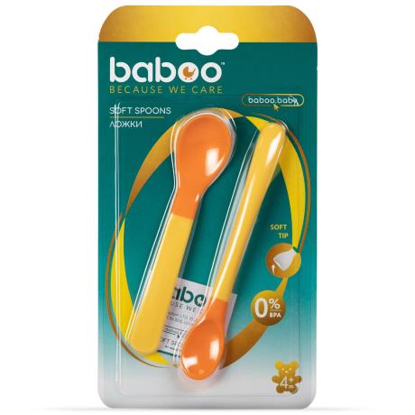 Мягкие ложки Baboo с 4 мес. 2 шт. желтый (10-035) - фото 0