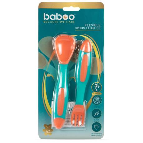 Набір гнучких ложок і виделок Baboo з 6 міс. помаранчевий (10-036) - фото 0