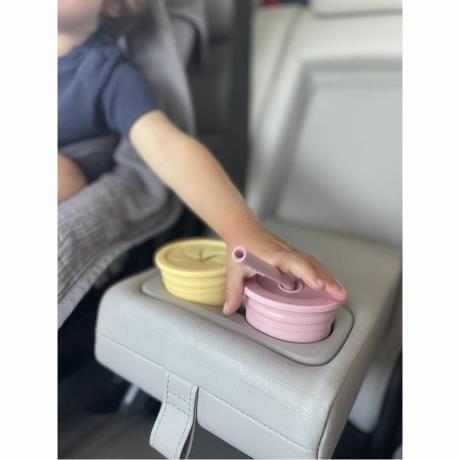 Силиконовая чашка Minikoioi Sip+Snack с трубочкой зеленый, серый (101100107) - фото 0