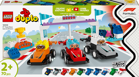 Конструктор LEGO DUPLO Town Автомобілі для перегонів і пілоти команд Формули-1, 70 деталей (10445) - фото 2