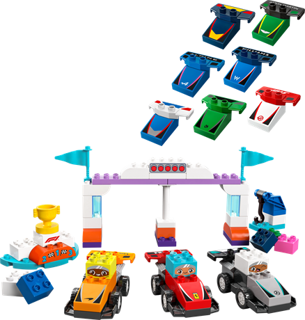 Конструктор LEGO DUPLO Town Автомобілі для перегонів і пілоти команд Формули-1, 70 деталей (10445) - фото 4