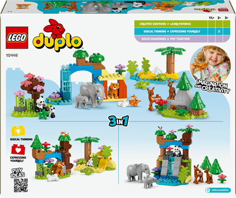 Конструктор LEGO DUPLO Town Сімейства диких тварин 3-в-1, 92 деталі (10446) - фото 3