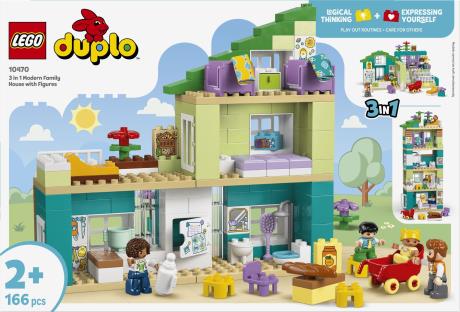 Конструктор LEGO DUPLO Town 3-в-1 Сучасний родинний будинок із фігурками 166 Деталей ( 10470 ) - фото 2
