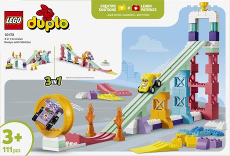 Конструктор LEGO® DUPLO® Місто 3 в 1 Цікаві гірки та трампліни з автомобілями, 111 деталей (10478) - фото 9