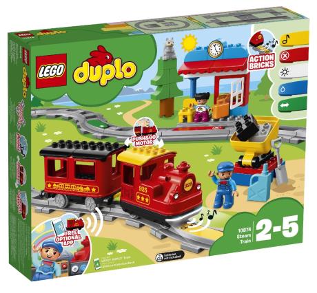 Конструктор LEGO DUPLO Town Потяг на паровій тязі 59 деталей (10874) - фото 0