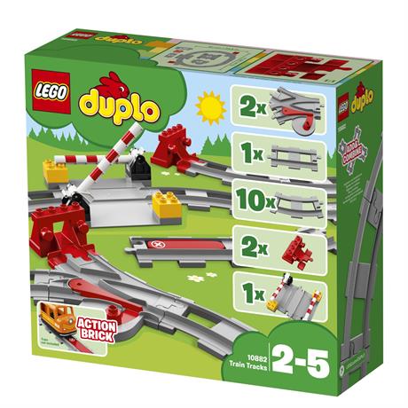 Конструктор LEGO DUPLO Trains Железнодорожные пути 23 детали (10882) - фото 0