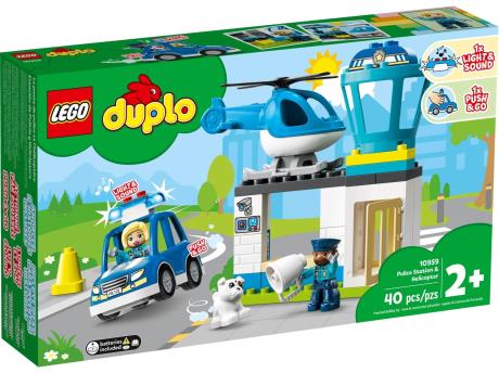 Конструктор LEGO DUPLO Rescue Поліцейська дільниця та гелікоптер 40 деталей (10959) - фото 0