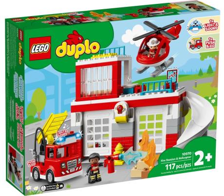 Конструктор LEGO DUPLO Пожежна частина та гвинтокрил 117 деталей (10970) - фото 0