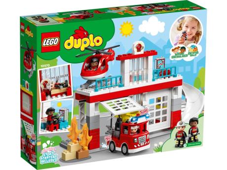 Конструктор LEGO DUPLO Пожежна частина та гвинтокрил 117 деталей (10970) - фото 0