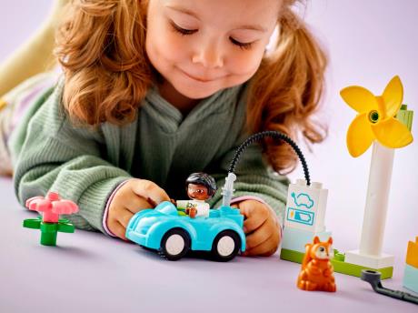 Конструктор LEGO DUPLO Town Вітрова турбіна та електромобіль 16 деталей (10985) - фото 4
