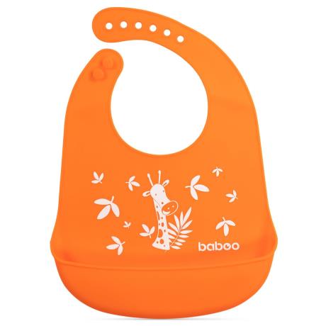 Нагрудник силіконовий Baboo Safari з 4 міс. помаранчевий (11-006) - фото 0