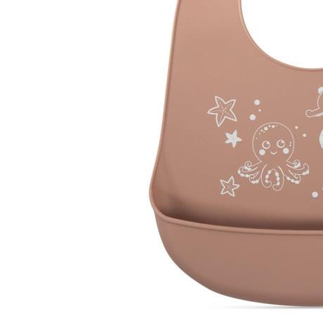 Нагрудник силиконовый Baboo Sea Life с 4 мес. коричневый (11-019) - фото 0