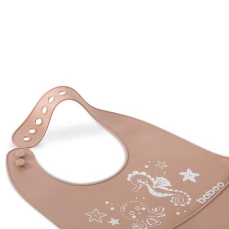 Нагрудник силиконовый Baboo Sea Life с 4 мес. коричневый (11-019) - фото 0