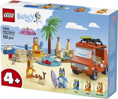 Конструктор LEGO Bluey Пляж і сімейна поїздка на автомобілі Блуї 133 деталі (11202) - фото 9