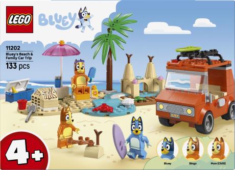 Конструктор LEGO Bluey Пляж і сімейна поїздка на автомобілі Блуї 133 деталі (11202) - фото 10