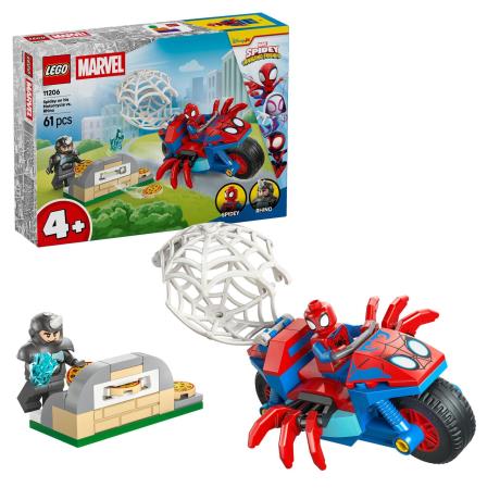 Конструктор LEGO Spidey Павук на мотоциклі проти Носорога 61 Деталь ( 11206 ) - фото 2