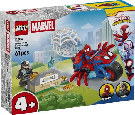 Конструктор LEGO Spidey Павук на мотоциклі проти Носорога 61 Деталь ( 11206 ) - фото 4