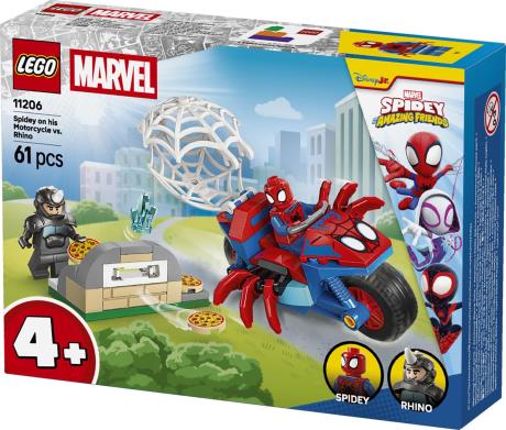 Конструктор LEGO Spidey Павук на мотоциклі проти Носорога 61 Деталь ( 11206 ) - фото 5