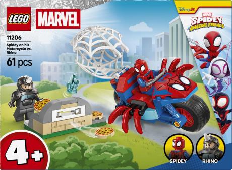 Конструктор LEGO Spidey Павук на мотоциклі проти Носорога 61 Деталь ( 11206 ) - фото 6