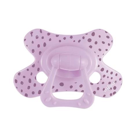 Пустушка силіконова Difrax Natural з 6 міс. фіолетовий (127 Lilac_dots) - фото 0
