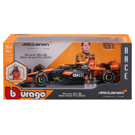 Автомодель з фігуркою - MCLAREN MCL38 (1:24) (18-28040) - фото 2