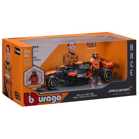 Автомодель з фігуркою - MCLAREN MCL38 (1:24) (18-28040) - фото 3