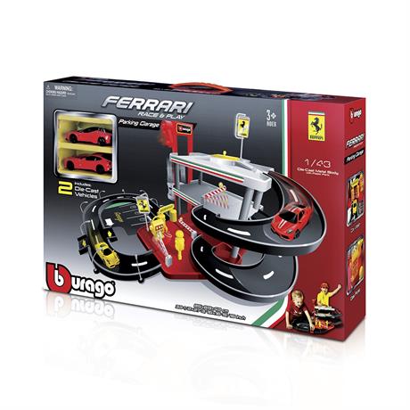 Автотрек Bburago Ferrari з гаражем 3 рівня 2 машинки 1:43 (18-31204) - фото 4