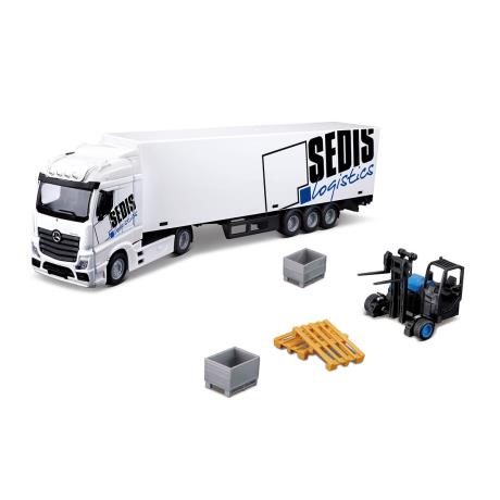 Автомодель Bburago Фура Mercedes-Benz Actros з навантажувачем 1:43 (18-31471) - фото 0