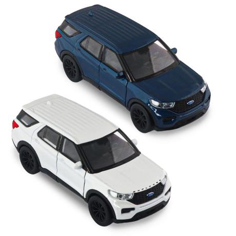 Автомодель - FORD EXPLORER 2023 (перламутрово-белый, голубой металлик) - фото 12