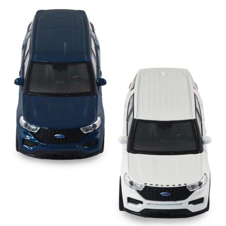 Автомодель - FORD EXPLORER 2023 (перламутрово-белый, голубой металлик) - фото 13