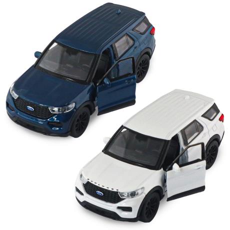Автомодель - FORD EXPLORER 2023 (перламутрово-белый, голубой металлик) - фото 14