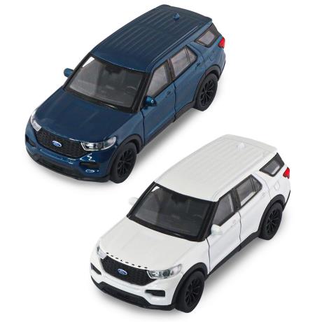 Автомодель - FORD EXPLORER 2023 (перламутрово-белый, голубой металлик) - фото 0