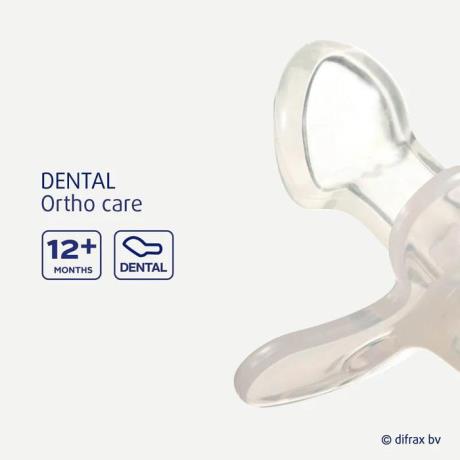 Пустушка силіконова Difrax Dental з 12 міс. молочний (346 Popcorn) - фото 0