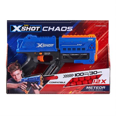 Скорострельный бластер X-Shot Excel New Chaos Meteor 12 шариков (36282R) - фото 0