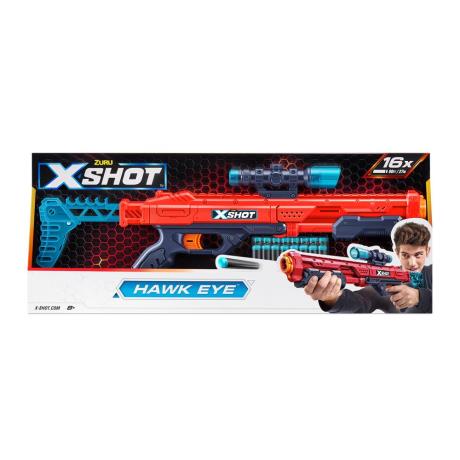 Швидкоcтрільний бластер X-Shot Red Excel Hawk Eye 16 патронів (36435R) - фото 0