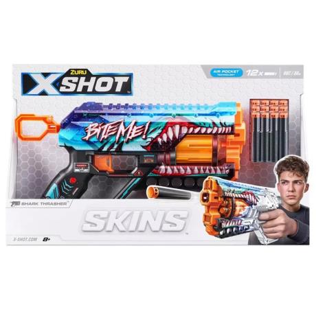 Швидкострільний бластер X-Shot Skins Griefer Shark Thrasher 12 патронів (36561В) - фото 1