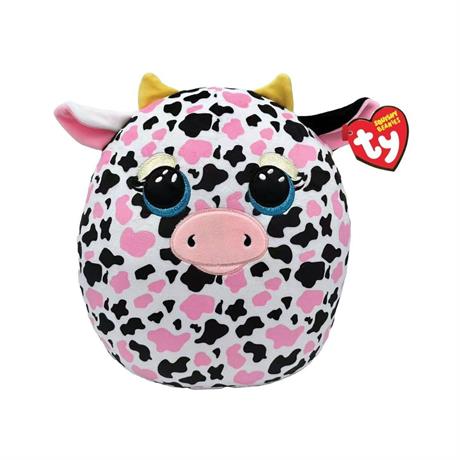 Мягкая игрушка-подушка TY Squish a Boos Розовая коровка Милкшейк 40 см (39364) - фото 0