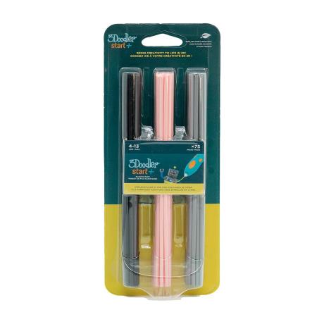 Набор стержней для 3D-ручки 3Doodler Start Микс 75 шт. черный, розовый, серый (3DS-ECO-MIX3-75) - фото 1