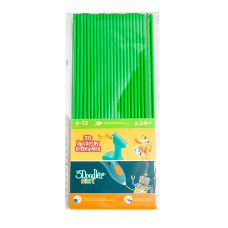Набор стержней для 3D-ручки 3Doodler Start зеленый 24 шт. (3DS-ECO07-GREEN-24) - фото 0
