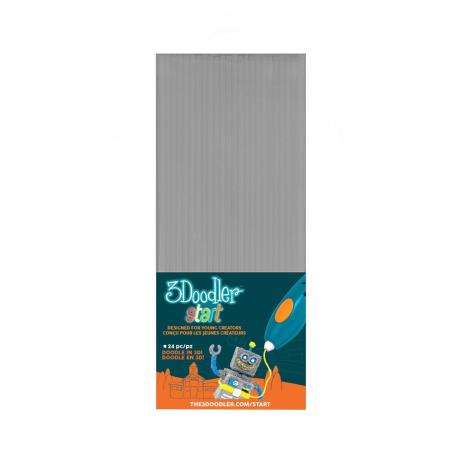 Набор стержней для 3D-ручки 3Doodler Start серый 24 шт. (3DS-ECO08-GREY-24) - фото 0