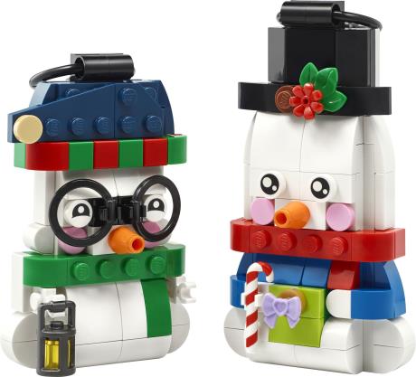 Конструктор Новогодняя елочная игрушка «Украшение со снеговиками» LEGO® в подарок для детей (40812) - фото 5